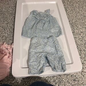 Ralph Lauren Blue and White Floral Infant set